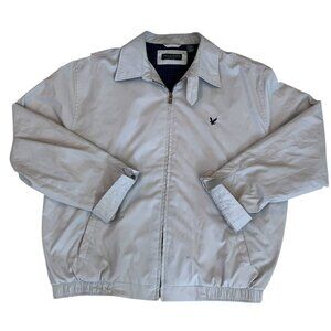 Vintage Lyle & Scott Scotland Jacket Size L Black Label Beige Full Zip Pockets